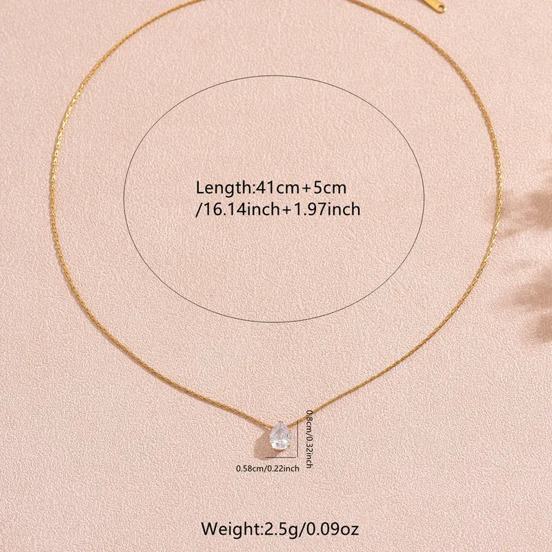 Waterdrop Shaped Necklace  Suitable For Daily wear