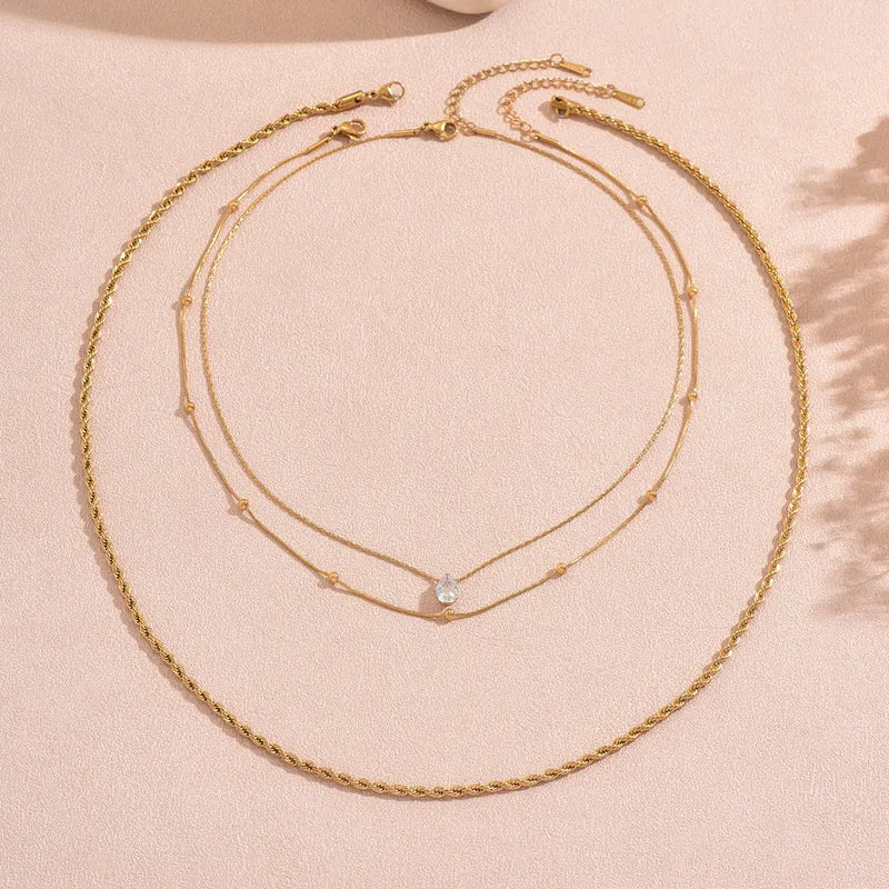Waterdrop Shaped Necklace  Suitable For Daily wear