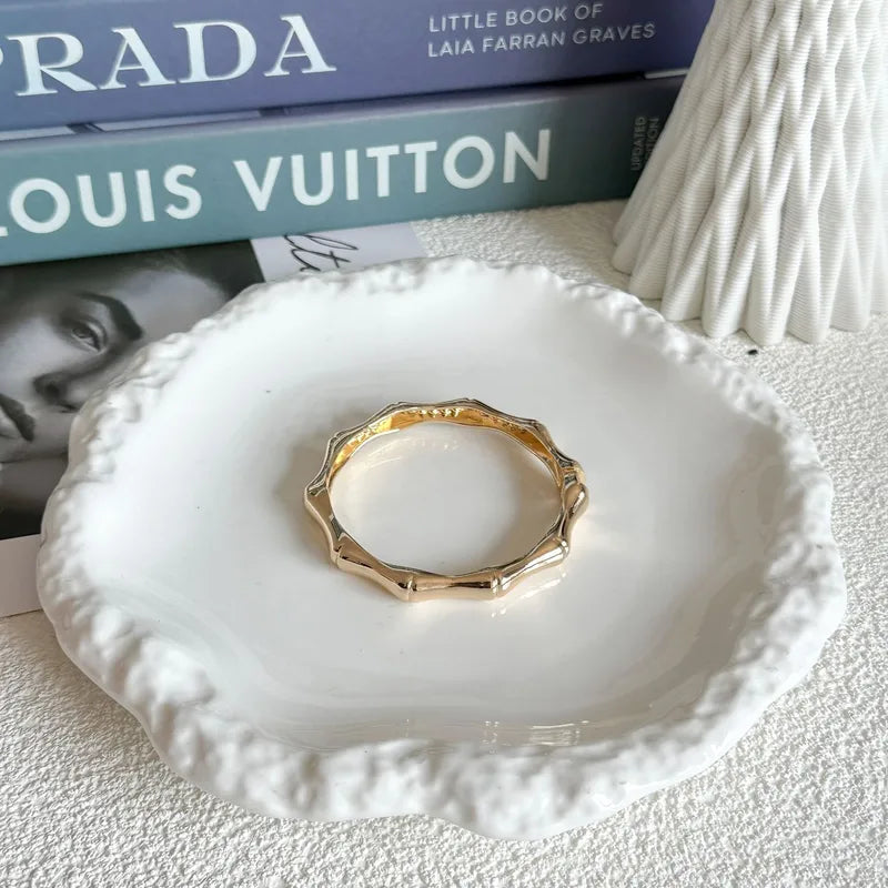 Warm Color Geometric Pattern Alloy Resin Bracelet Set