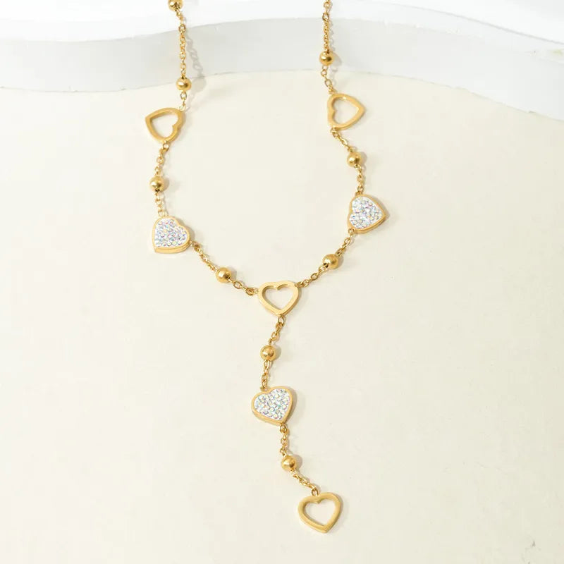 PVD Coated Real Gold Plated 14K Gold Heart Shape 304 Stainless Steel 304 Stainless Steel Necklace