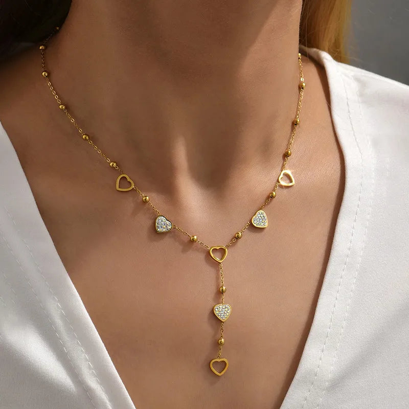 PVD Coated Real Gold Plated 14K Gold Heart Shape 304 Stainless Steel 304 Stainless Steel Necklace