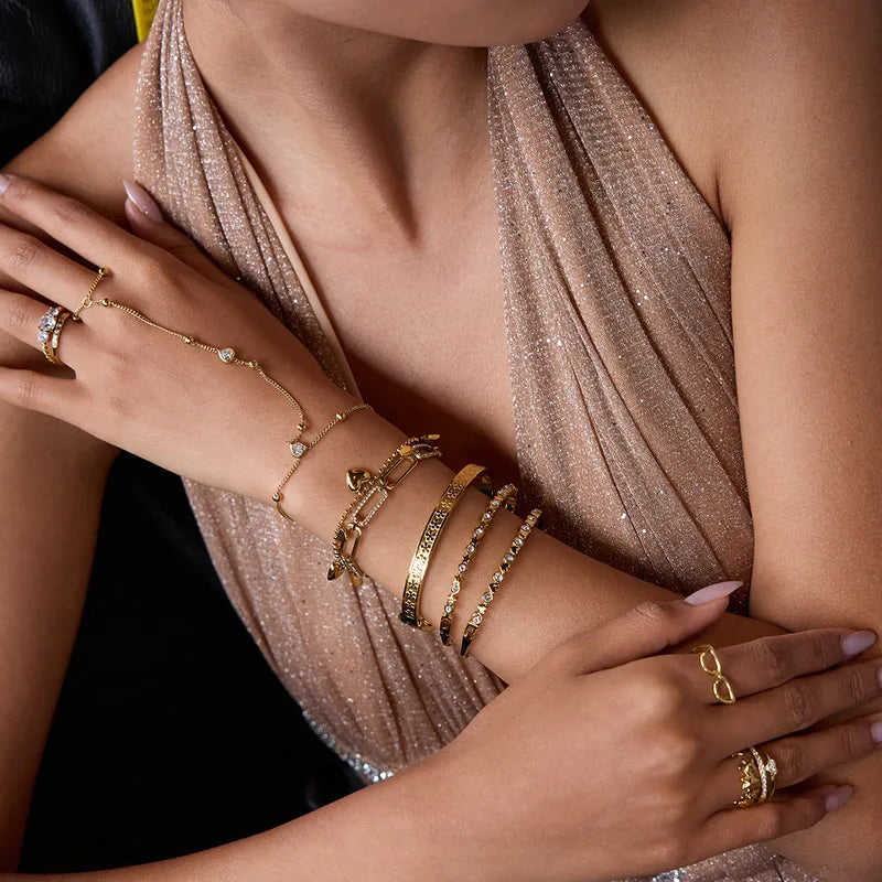 PVD Coated Real Gold Plated 304 Stainless Steel hand chain