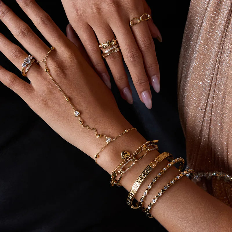 PVD Coated Real Gold Plated 304 Stainless Steel hand chain