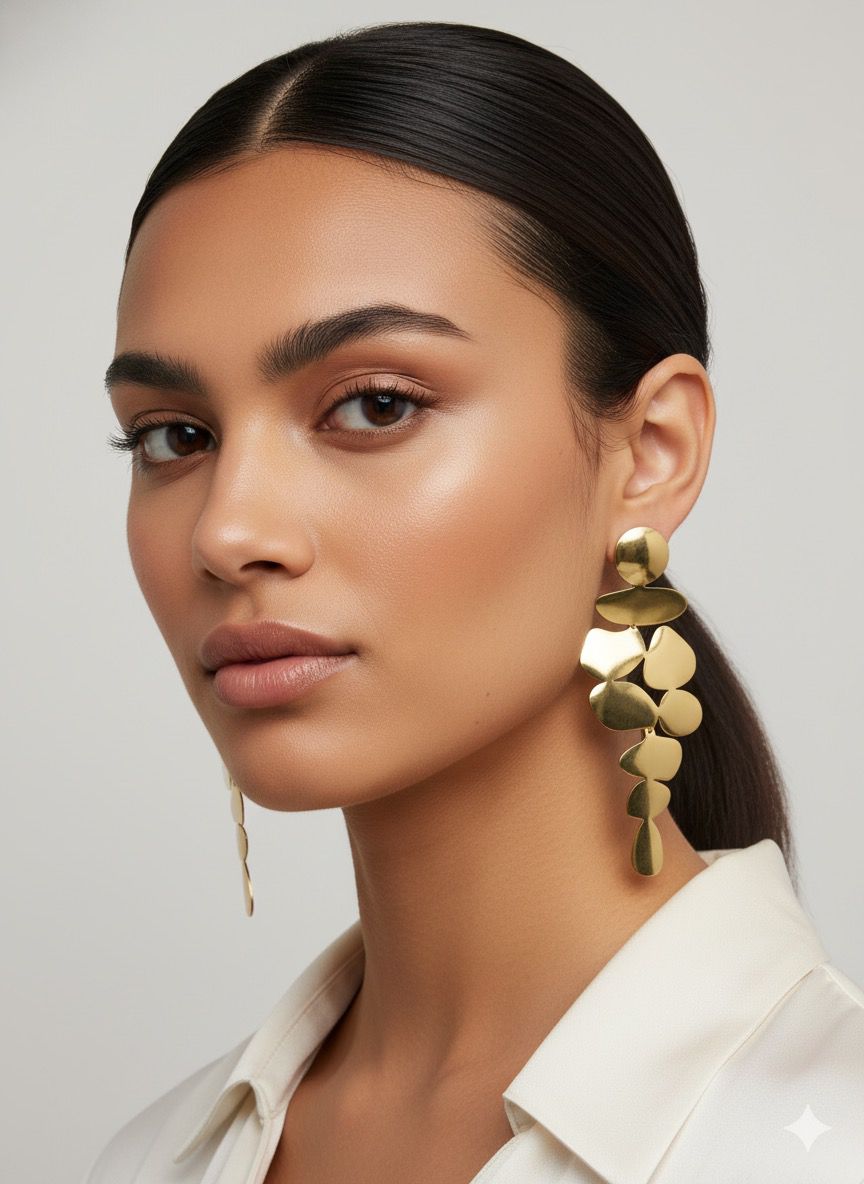 Modern Cascade Dangle Earrings