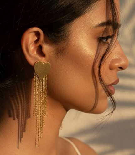 Golden Heartfall Earrings