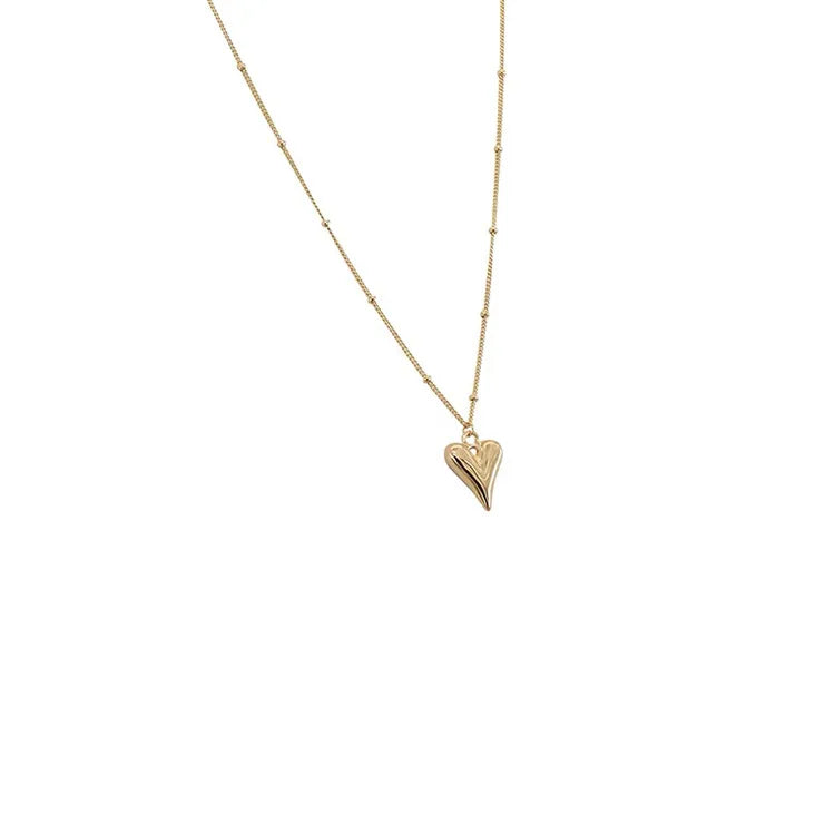 Heart Shape Titanium Steel Plating Gold Plated Pendant Necklace