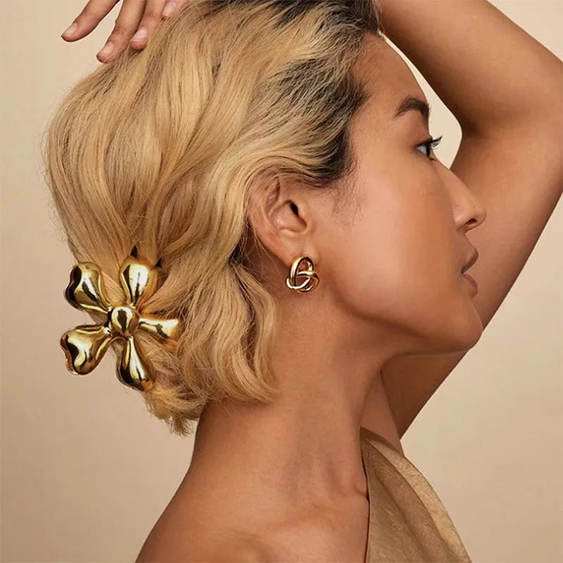 Y2K Exaggerated Plumeria Alloy Hair Claws