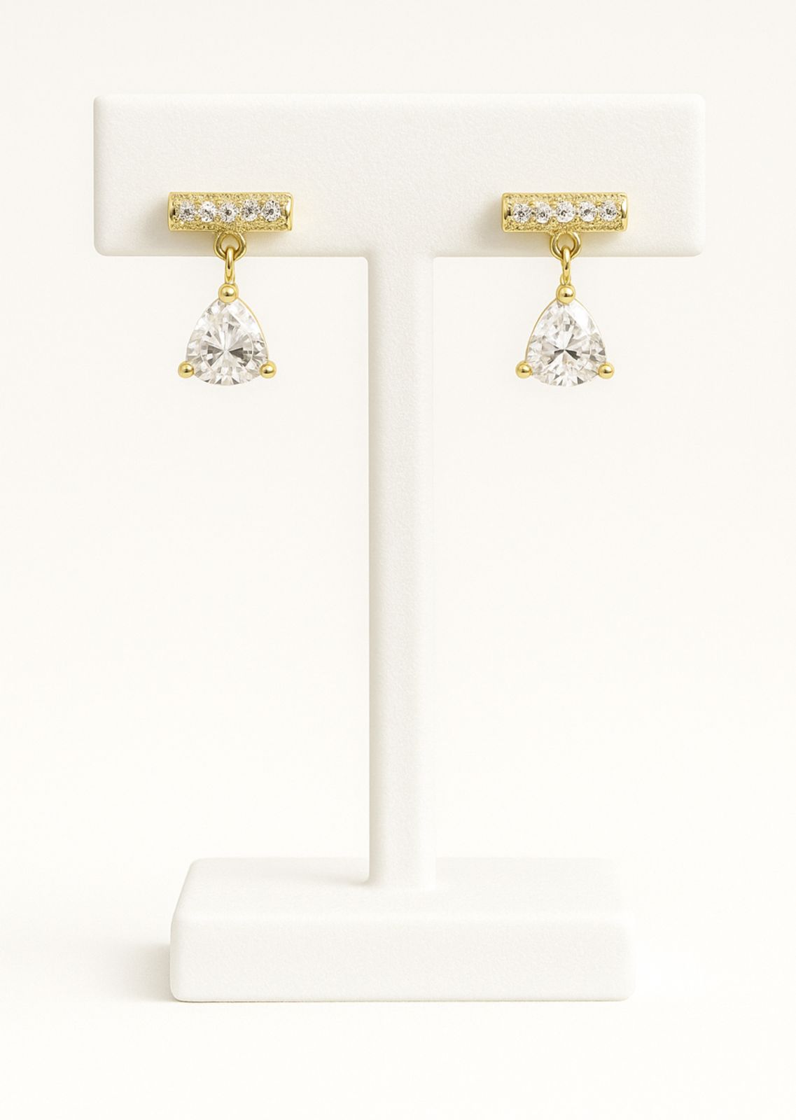 Crystal Teardrop Bar Studs