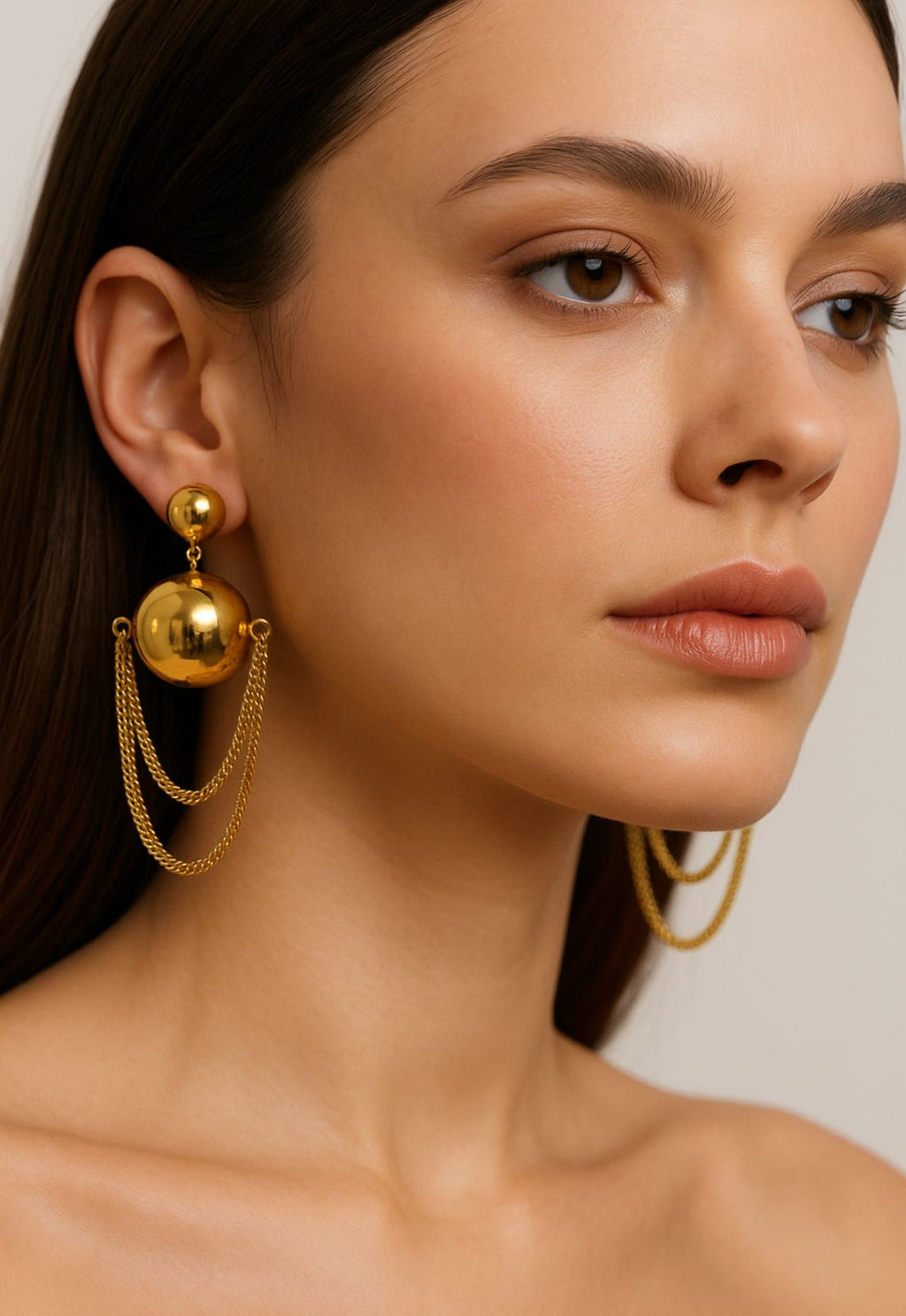 Aureus Chain Sphere Drops Bold Luxe Collection